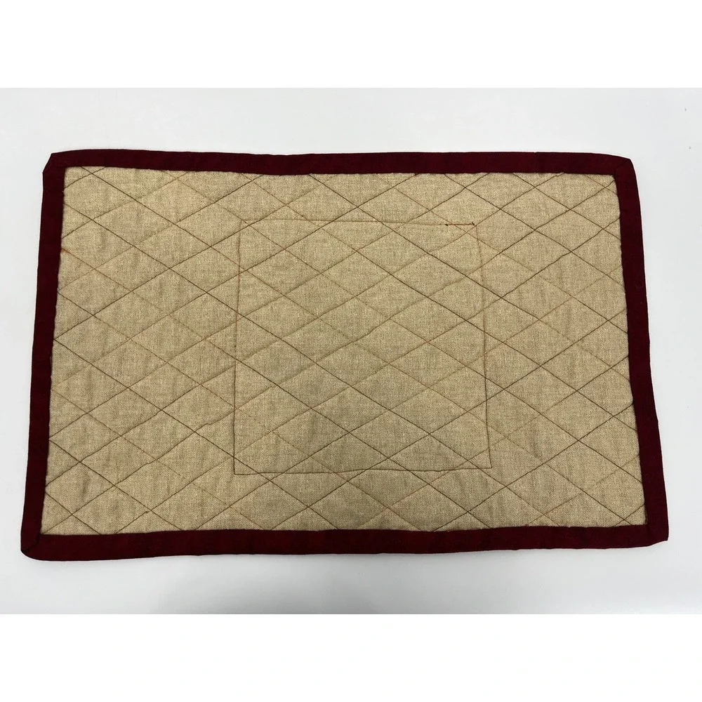Set of 4 Quilted Placemats Patchwork Pattern Handmade Farmhouse Grannycore